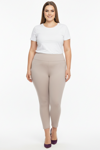 Büyük Beden İçi Polarlı Yüksek Bel Tayt Taş