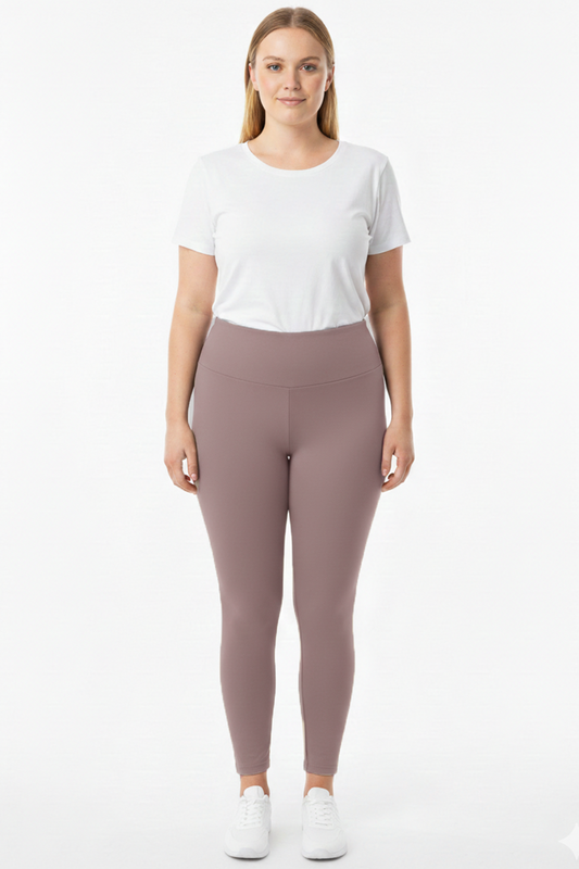 Polarise Büyük Beden İçi Polarlı Yüksek Bel Tayt Vizon