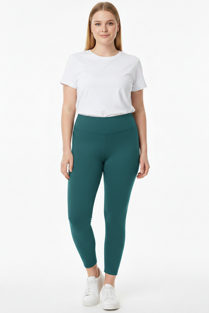 Polarise Büyük Beden İçi Polarlı Yüksek Bel Tayt  Zümrüt
