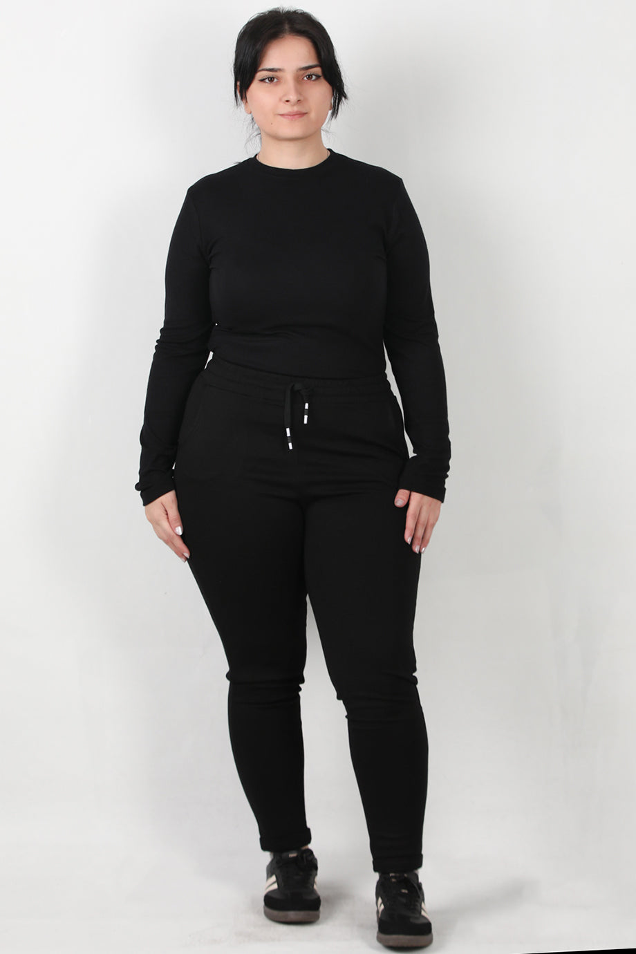 Movix Büyük Beden Duble Paça Tayt Siyah