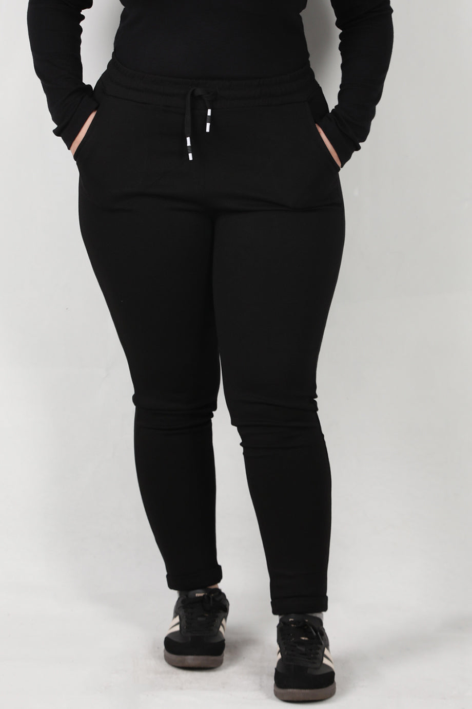 Movix Büyük Beden Duble Paça Tayt Siyah