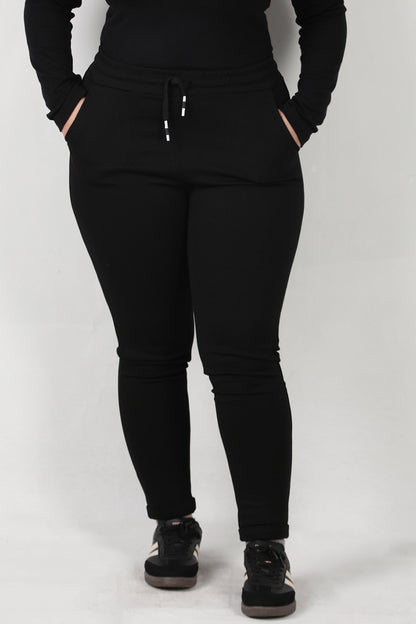 Movix Büyük Beden Duble Paça Tayt Siyah