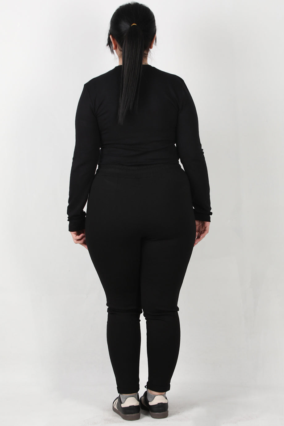 Movix Büyük Beden Duble Paça Tayt Siyah