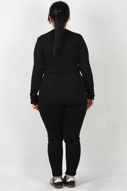 Movix Büyük Beden Duble Paça Tayt Siyah