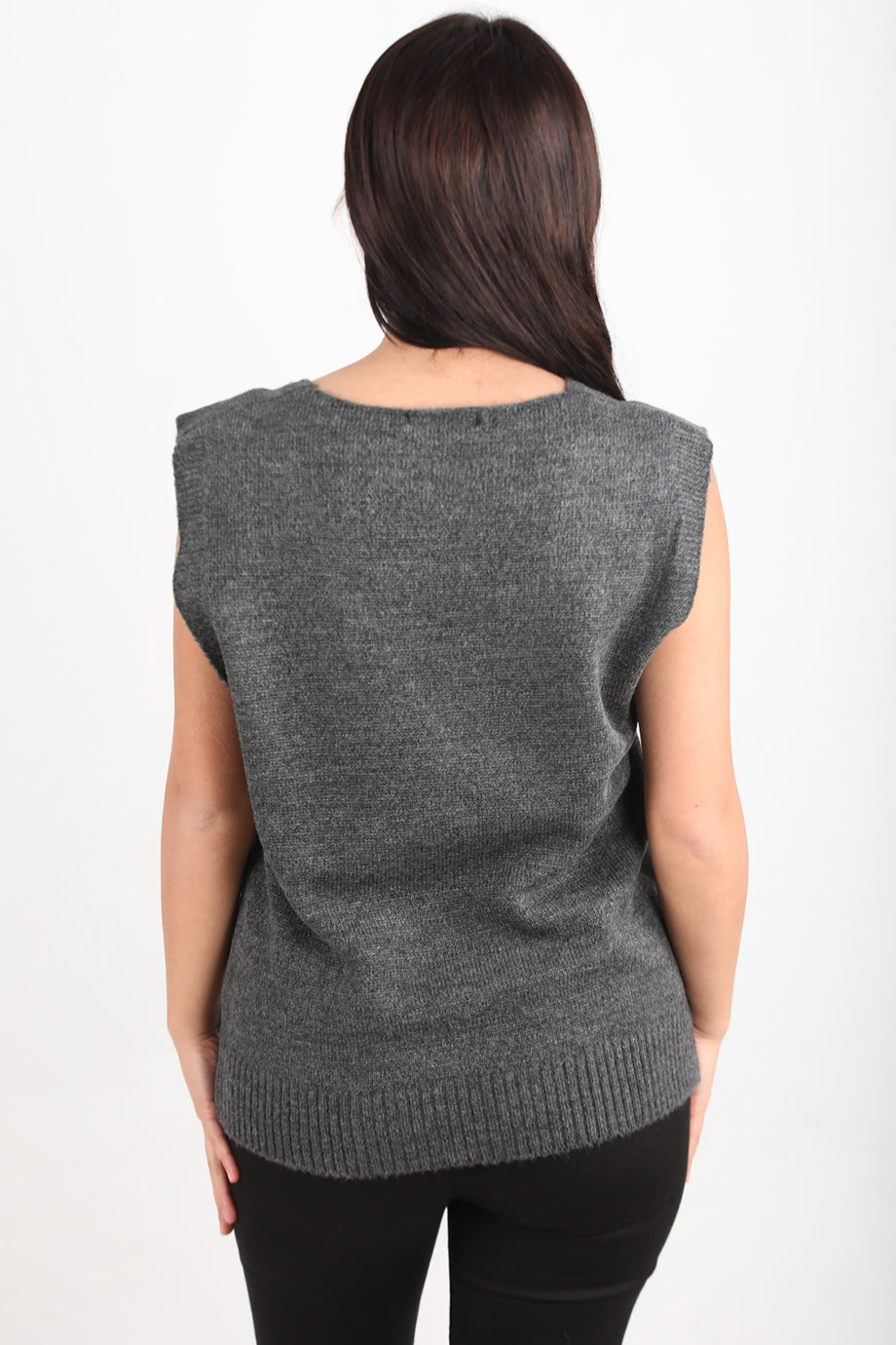 Chic Kadın V Yaka Süveter Antrasit