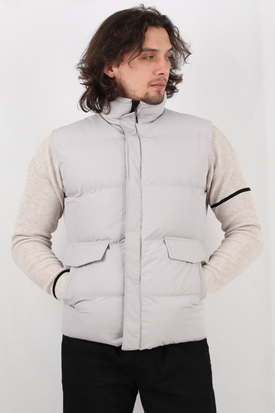 Puffer Erkek Şişme Yelek Gri