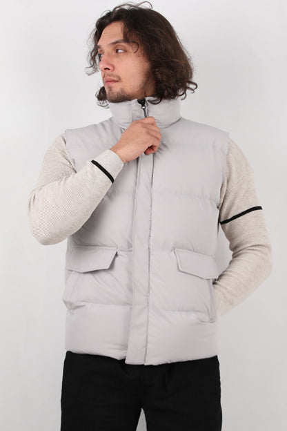 Puffer Erkek Şişme Yelek Gri