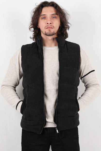 Thermovest Erkek Kadife Yelek Siyah