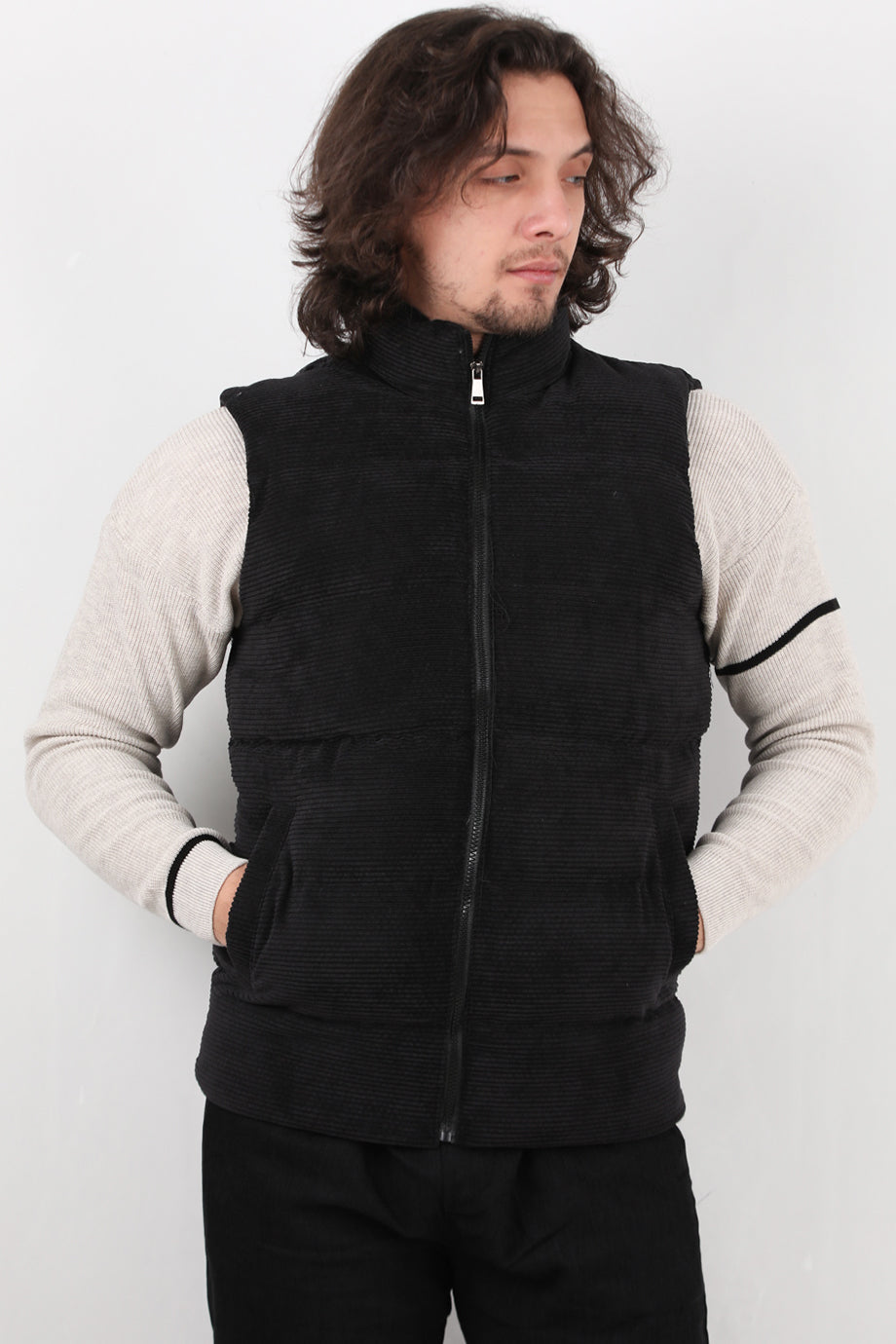 Thermovest Erkek Kadife Yelek Siyah
