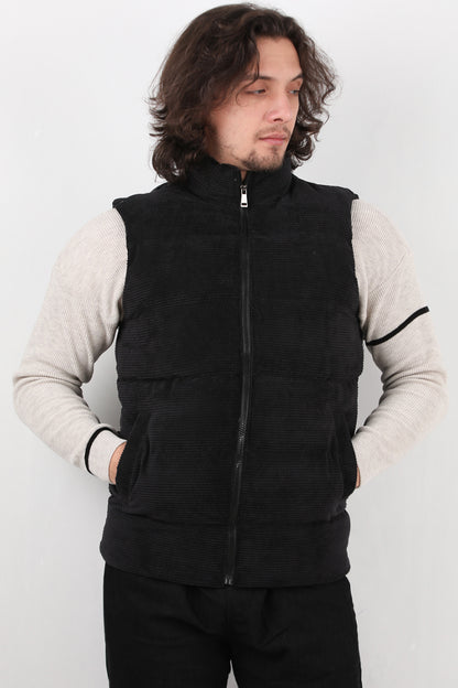 Thermovest Erkek Kadife Yelek Siyah