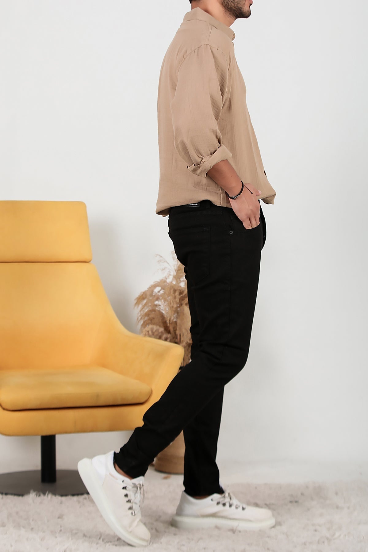 Erkek Kot Pantolon Siyah - Detay Görünümü