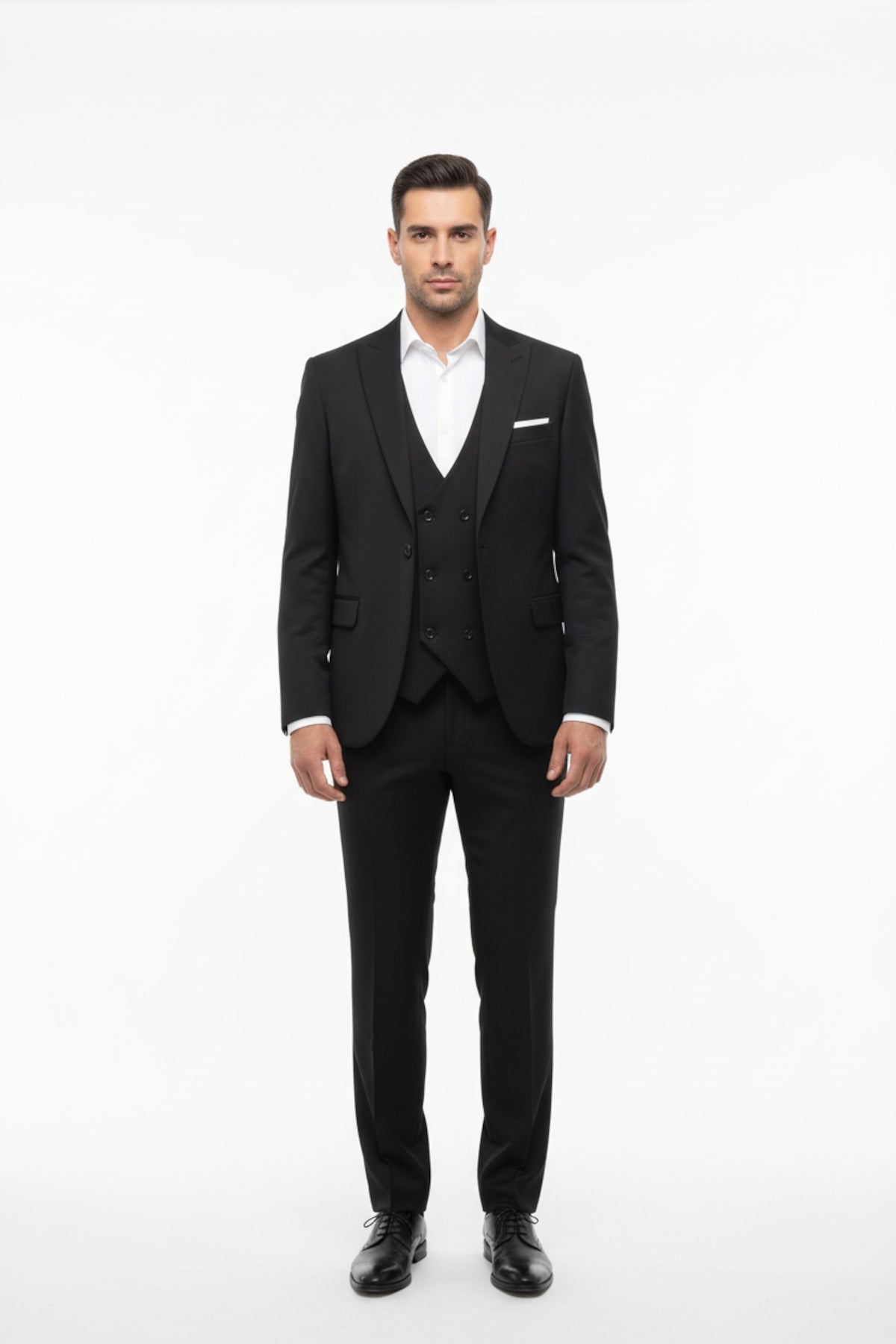 Erkek Petek 3Lü Takım Siyah - Arka Görünüm