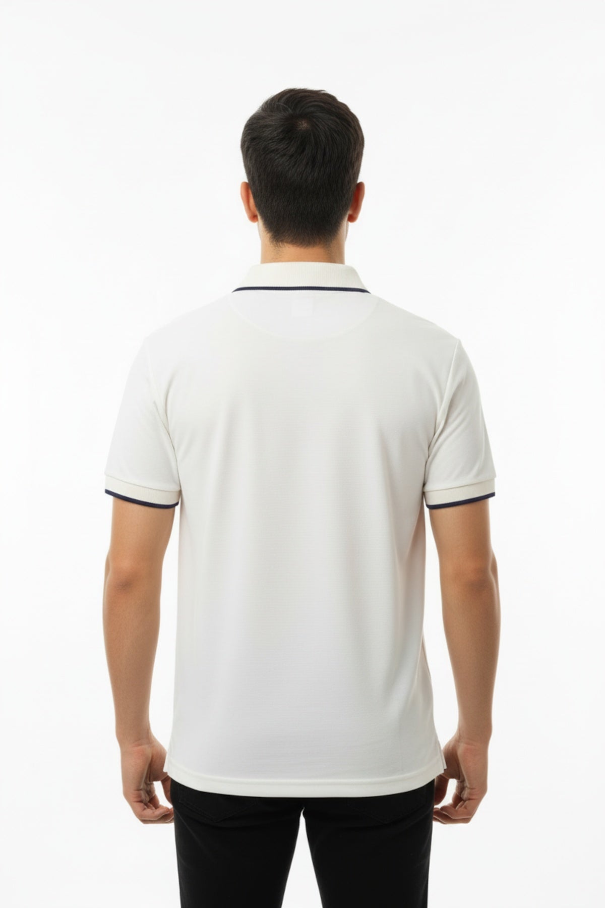 Erkek Polo Yaka Tshirt Ekru - Yandan Görünüm