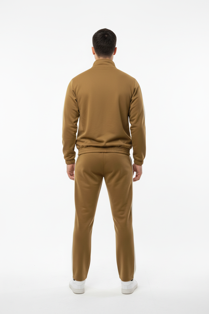 Erkek Yanları Şeritli Eşofman Hardal - Arka Görünüm