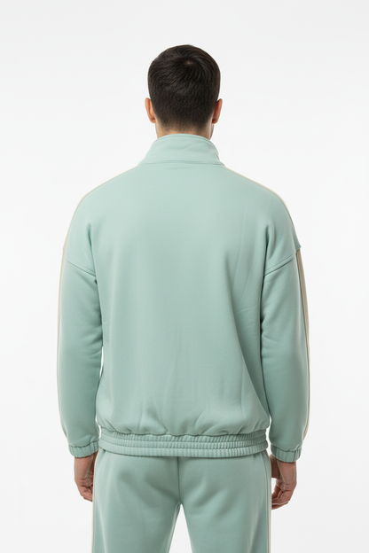 Erkek Kolları Şeritli Ceket Mint - Üst Beden Arka Görünüm