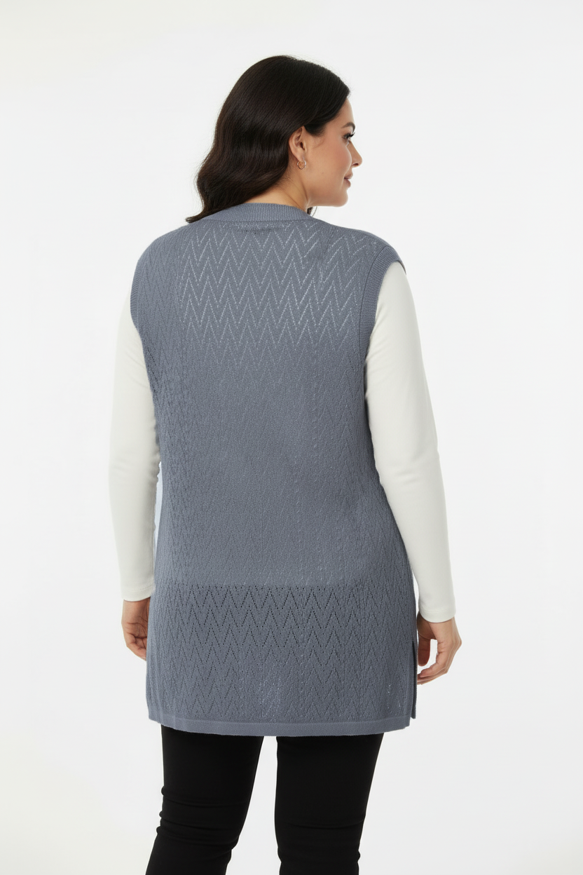 Harmony Büyük Beden Yelek Gri