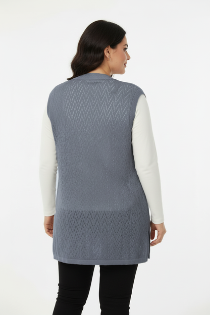 Harmony Büyük Beden Yelek Gri
