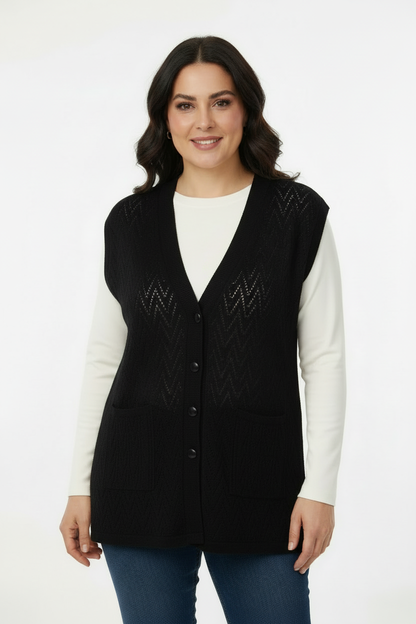 Harmony Büyük Beden Yelek Siyah