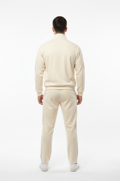 Erkek Yanları Şeritli Eşofman Taş - Arka Görünüm