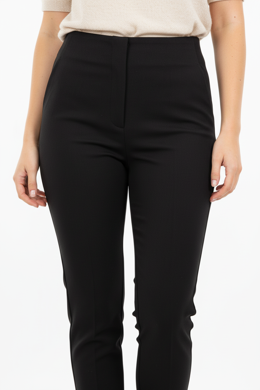 Siyah Dar Paça Pantolon Detay Çekim