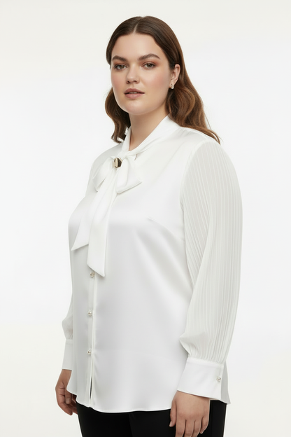 Bow Detail Shirt - Front Angle View