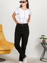 Kadın Mom Jeans Pantolon  Siyah