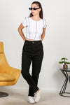 Kadın Mom Jeans Pantolon  Siyah