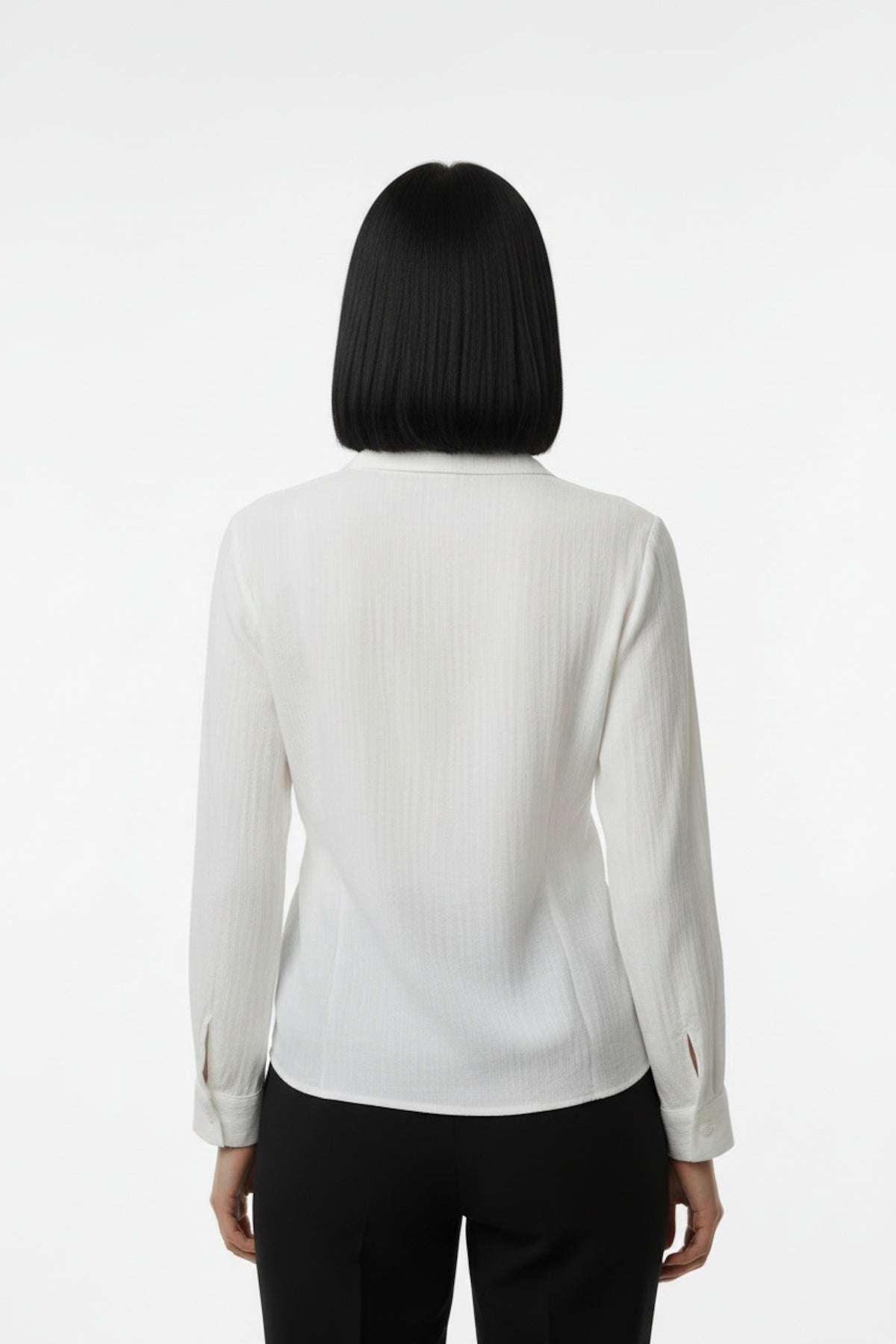 Kadın Müslim Tencel Kumaş Detaylı Bluz Ekru - Yandan Görünüm