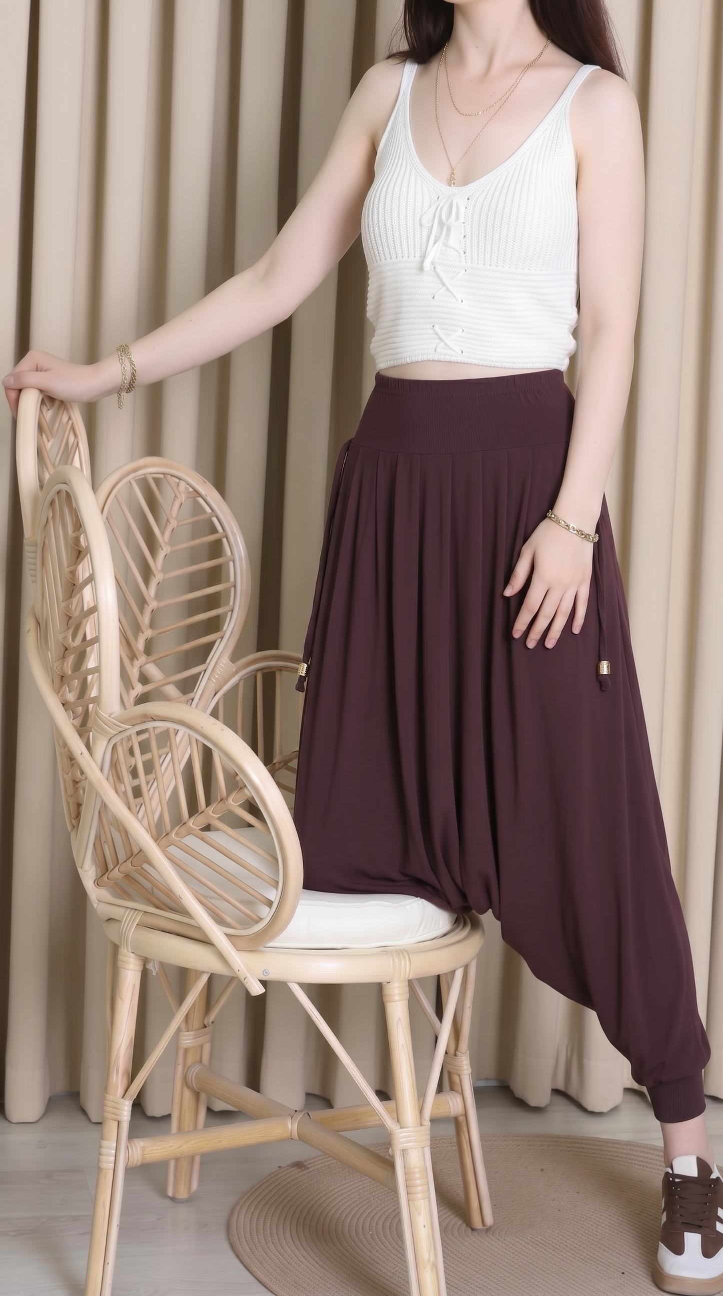 Kadın Sandy Şalvar Mor - Genel Görünüm