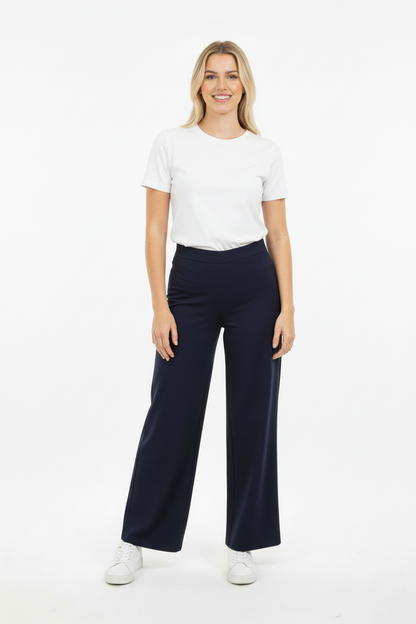 PALAZZO Kadın Bel Lastikli Bol Paça Kot Pantolon Koyu Lacivert