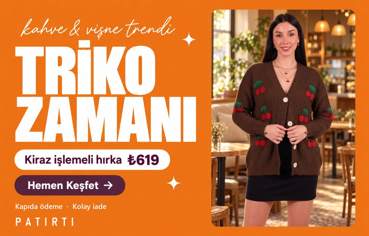Triko zamanı: kiraz işlemeli hırka 619 TL