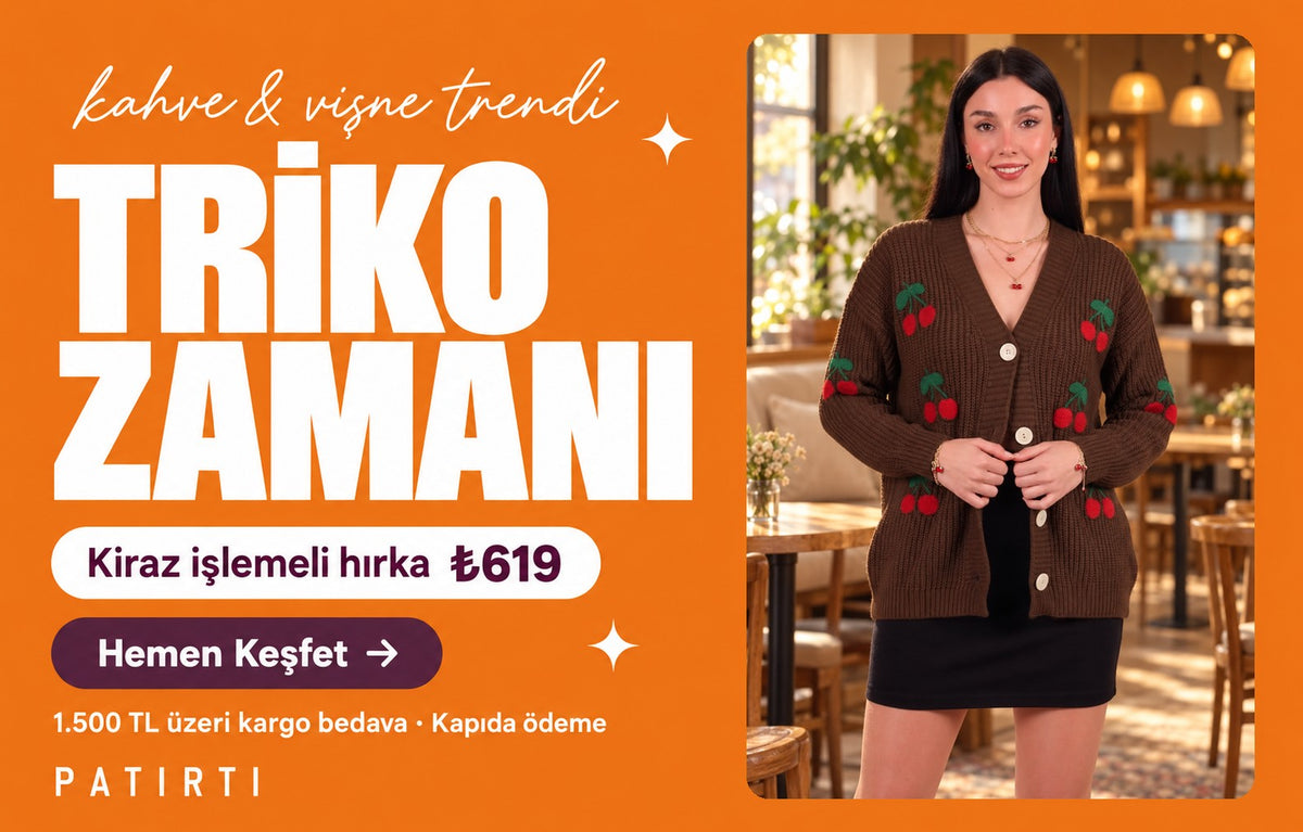 Triko zamanı: kiraz işlemeli hırka 619 TL