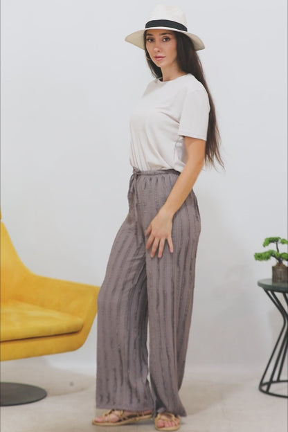 Kadın Püsküllü Bol Paça Pantolon Vizon