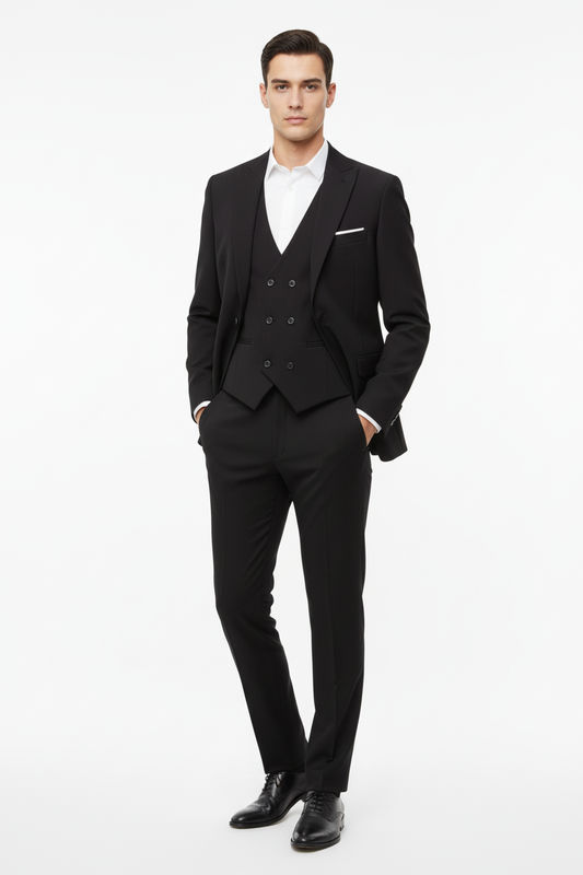 Double Erkek Double 3lü Takım Siyah