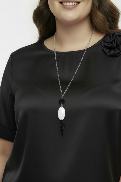 Büyük Beden Kısa Kol Bluz Siyah