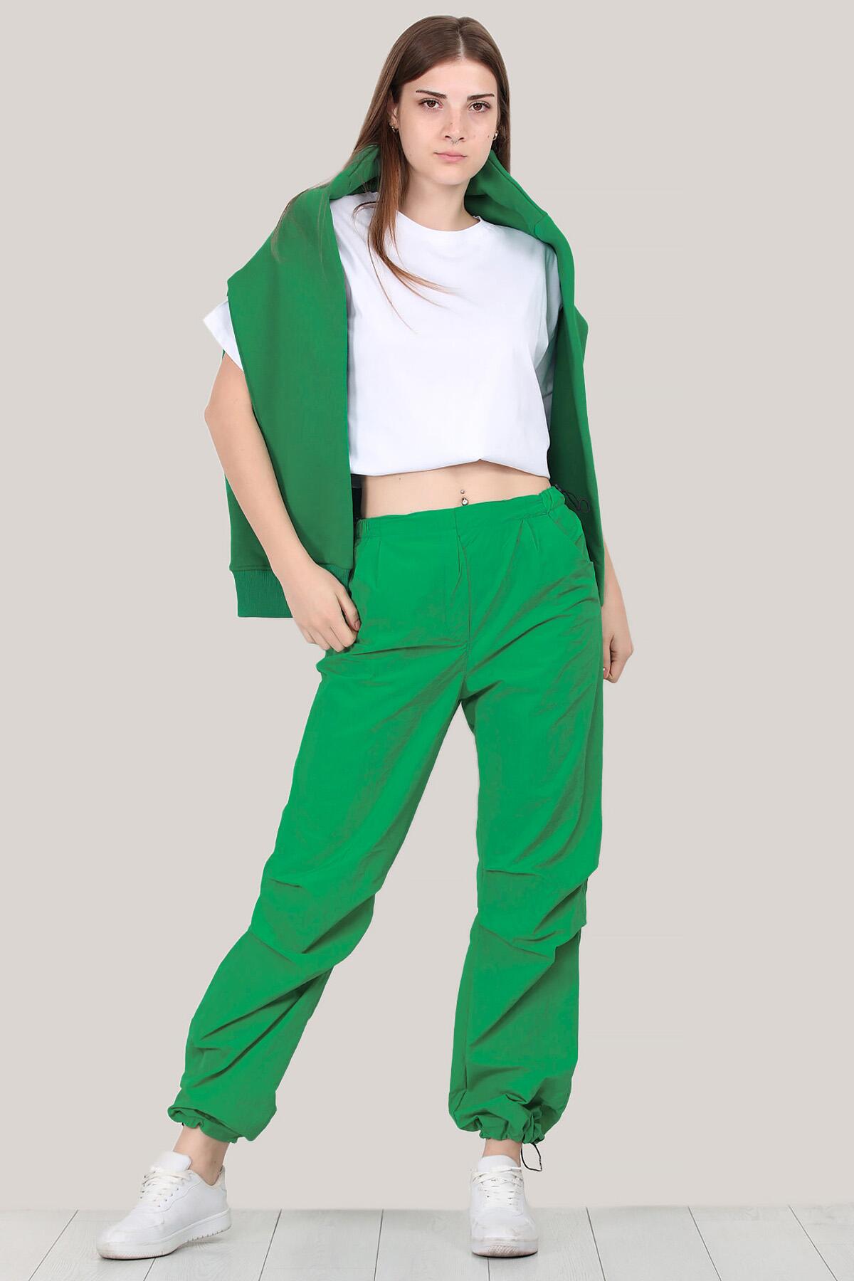 Kadın Paraşüt Pantolon Yeşil | Patırtı