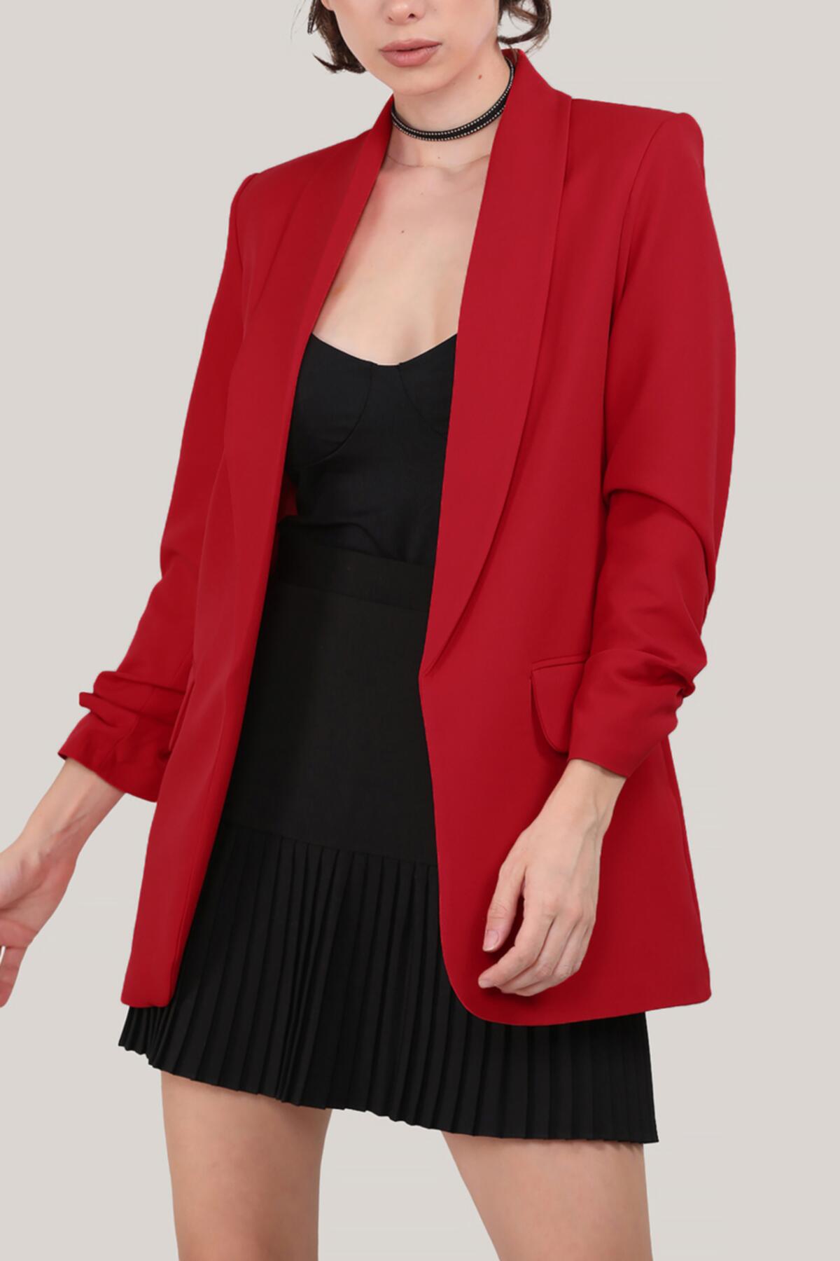 Kadın Blazer Ceket Kırmızı | Patırtı