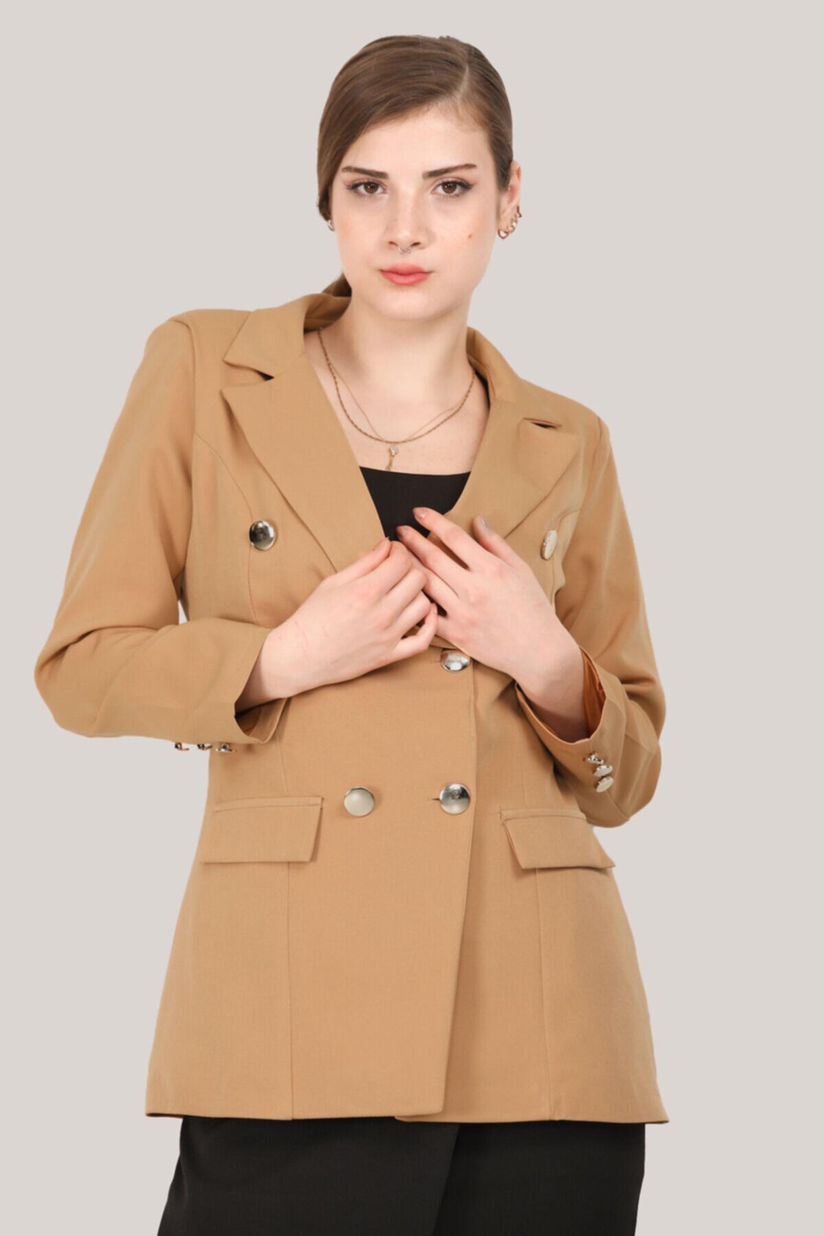 Kadın Blazer Ceket Bej | Patırtı