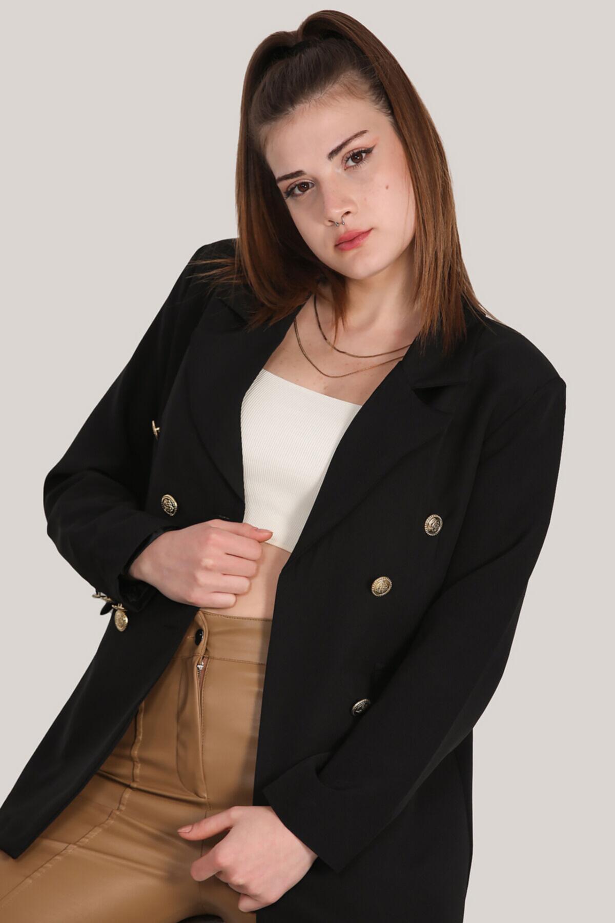 Kadın Blazer Ceket Siyah | Patırtı