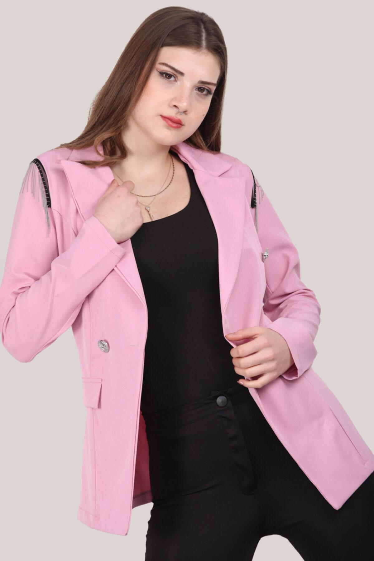 Kadın Blazer Ceket Pembe | Patırtı