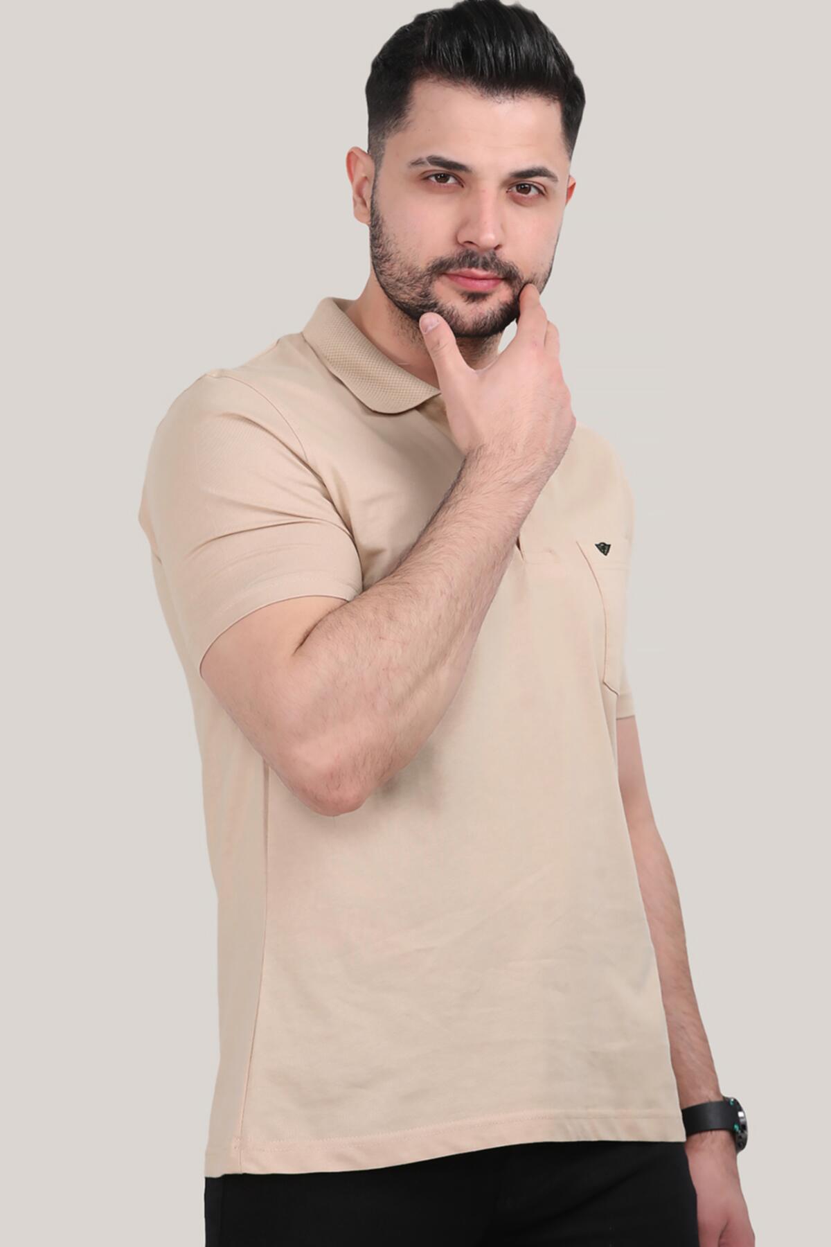 Erkek Polo Yaka T-shirt Taş | Patırtı