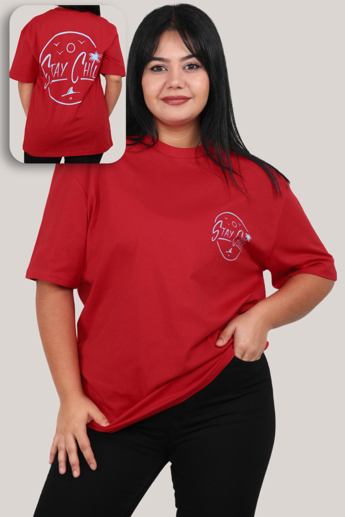 Büyük Beden T-shirt Kırmızı | Patırtı